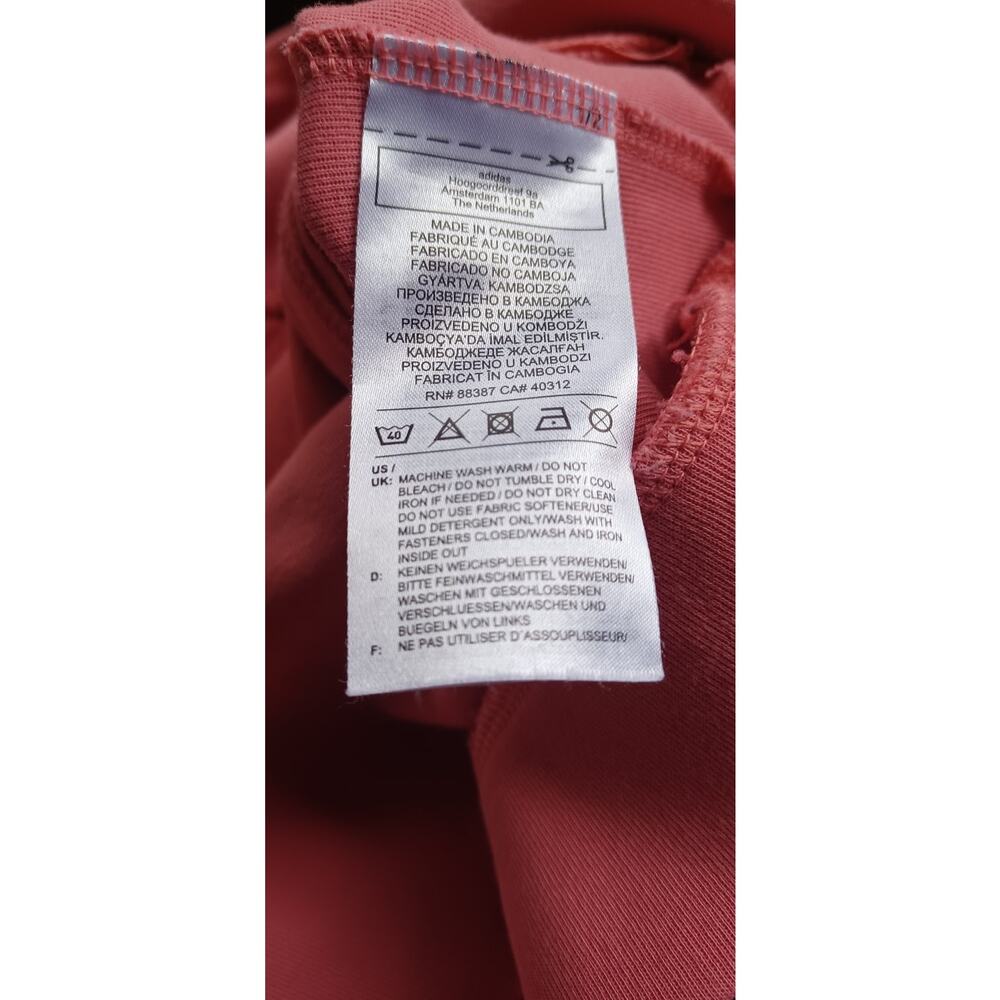 Adidas Pink Cropped Zip Hoodie Small Women Athletic Jacket 3 Stripe Sporty - Picture 9 of 10